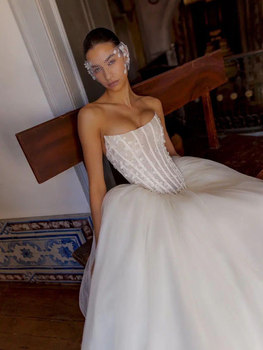 Elite by Wona Concept: Ball Gown silhouette, straight neckline, sleeveless, lace