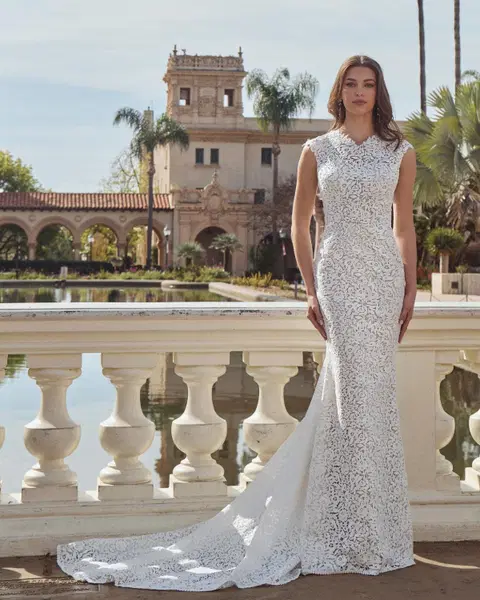 LA26245 Cassia wedding dress by Calla Blanche, trumpet, lace