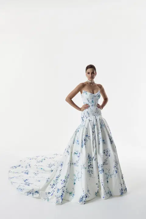 Pandora wedding dress by Josephine Scott, ball gown, mikado
