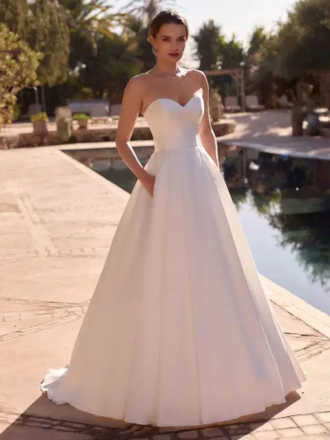 Daria wedding dress by Bianco Evento, ball gown, satin