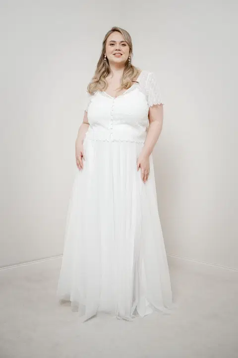 Rock Levke Curvy wedding dress by noni, two-piece, tulle