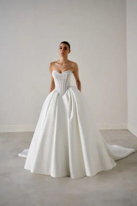 Monarch wedding dress by Justin Alexander Signature, ball gown, mikado