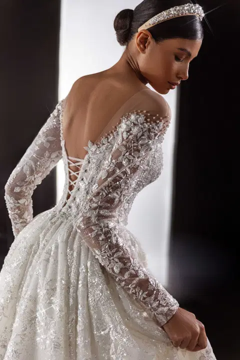 Alberta wedding dress by Tina Valerdi, ball gown, tulle