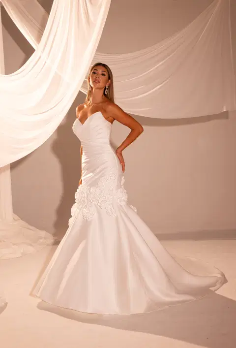 Style RB5109 wedding dress by Rachel Allan, mermaid, satin