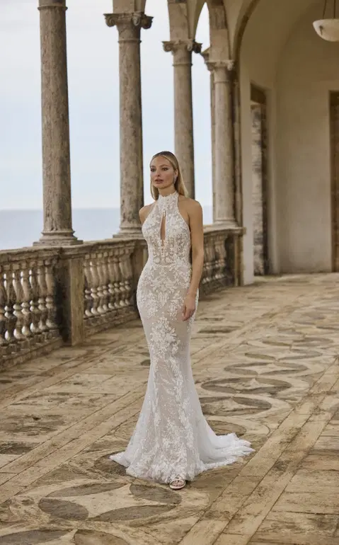 Hypatia wedding dress by Veni Infantino, fit & flare, lace