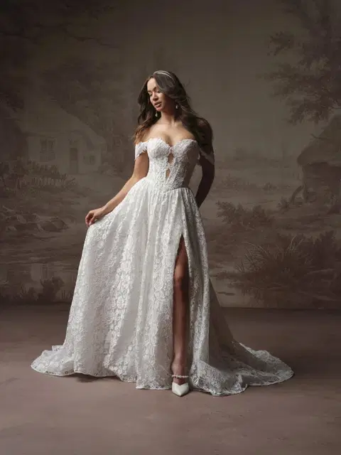 Narelle wedding dress by Rebecca Ingram, A-line, lace