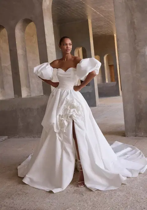 Nereida wedding dress by Mori Lee, ball gown, taffeta