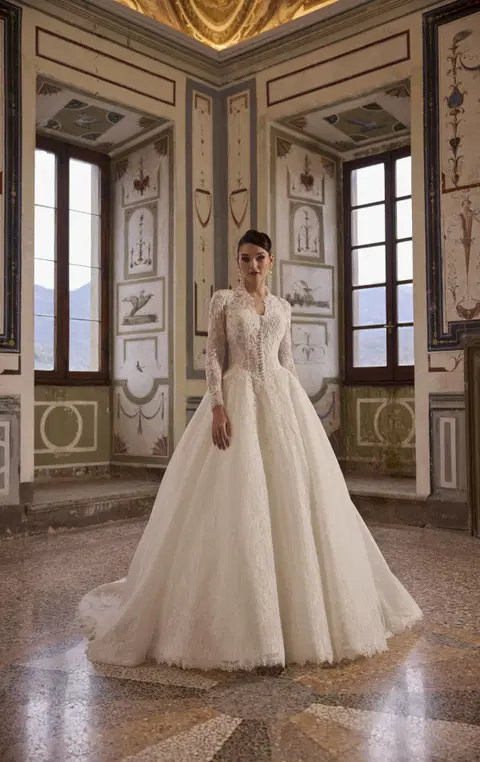 Alyx 63343 wedding dress by Veni Infantino, ball gown, lace