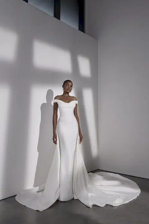Hamilton wedding dress by Avenue by Josephine Scott, trumpet, jacquard