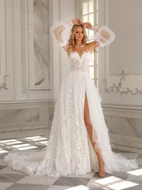Nella wedding dress by Vanilla Sposa, A-line, lace