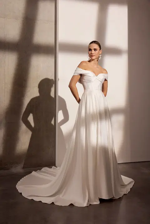 Monique wedding dress by Avenue by Josephine Scott, trumpet, mikado