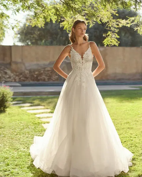 Mikal Brautkleid von Alma Novia, A-Linie, Tüll