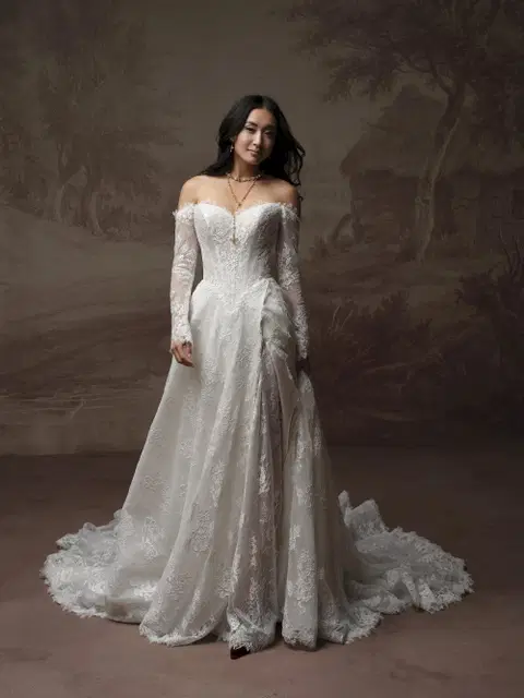 Vespera wedding dress by Sottero & Midgley, A-line, lace