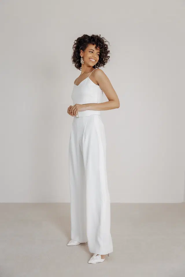 Hose Tihana by noni: Two-Piece silhouette, straight neckline, long sleeves, crepe