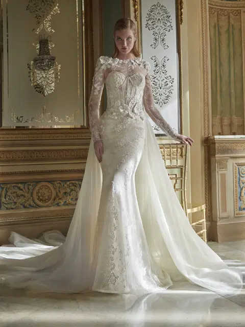 Miti wedding dress by Pronovias Privée, mermaid, lace