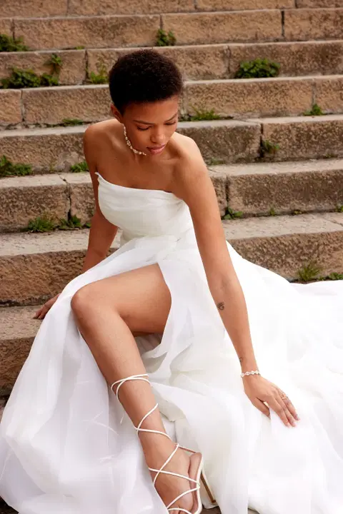 Jean wedding dress by Serravalle, ball gown, organza