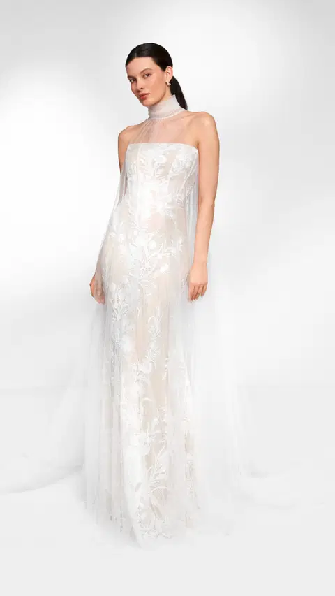 Minerva wedding dress by Anna Kara, fit & flare, lace