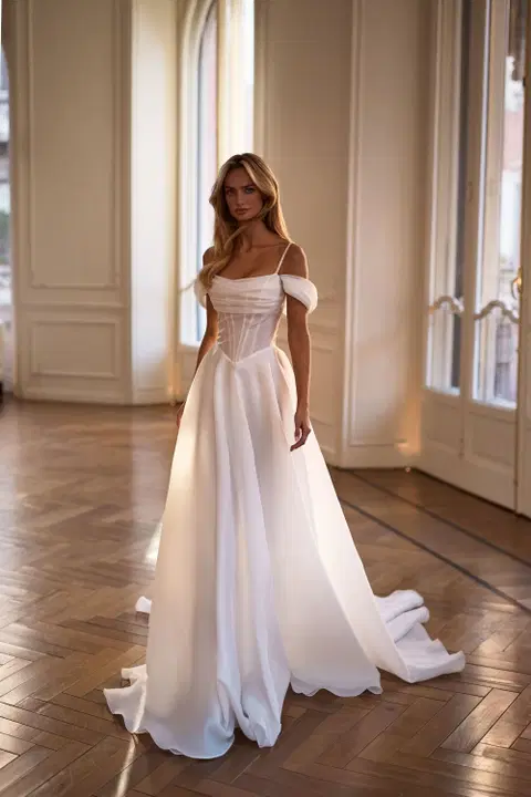 Aubrielle wedding dress by Milla Nova, A-line, organza