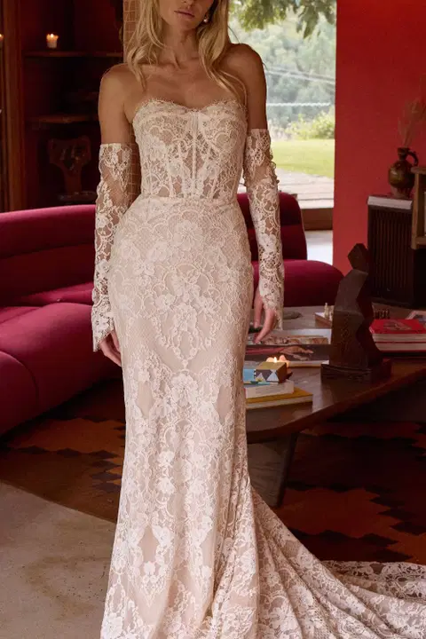 Winnie wedding dress by MWL Bride, trumpet, lace