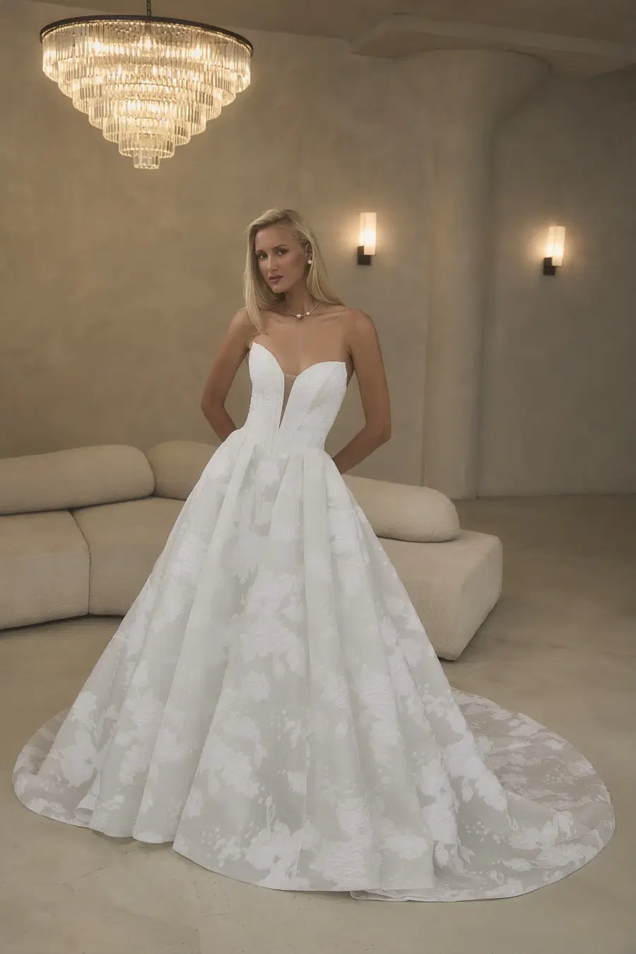 2640 by Casablanca Bridal: A-Line silhouette, V-neck neckline, lace
