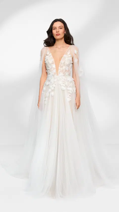 Attie wedding dress by Anna Kara, A-line, lace
