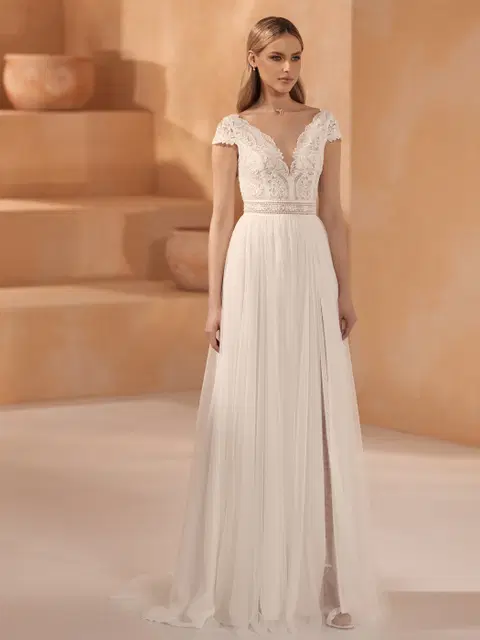 Moli wedding dress by Bianco Evento, A-line, lace
