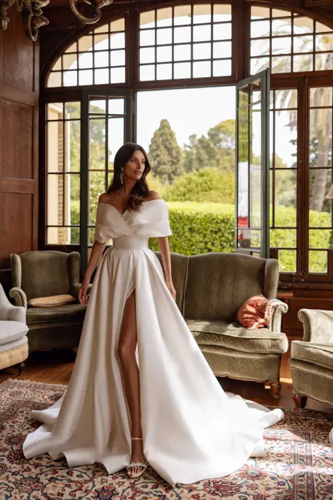 Bryony wedding dress by Tina Valerdi, ball gown, satin