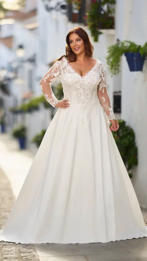 Miss Emily 26309 wedding dress by Miss Emily by Très Chic, A-line, lace
