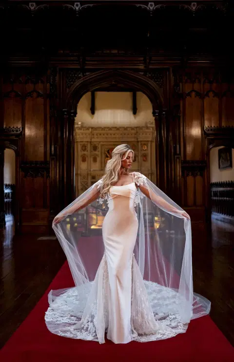 Style RB4236 wedding dress by Rachel Allan, trumpet, satin