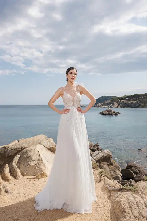 Style B2461 wedding dress by AnnAngelex, A-line, tulle