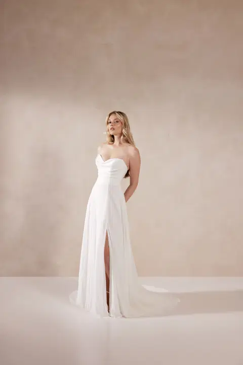 Eliora wedding dress by Adore, A-line, crepe