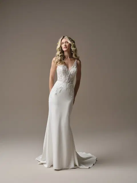 Holly wedding dress by Rebecca Ingram, A-line, crepe