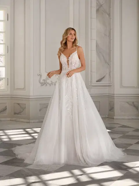 Pia wedding dress by Vanilla Sposa, A-line, lace