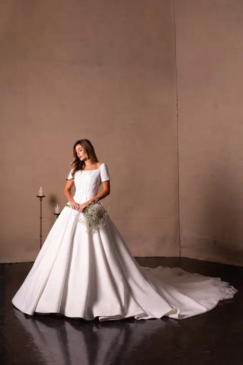 Style RB7018 wedding dress by Rachel Allan, tulle, long