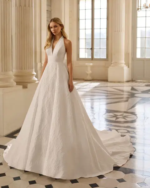 Bony Brautkleid von Aire Barcelona, A-Linie, Brokat