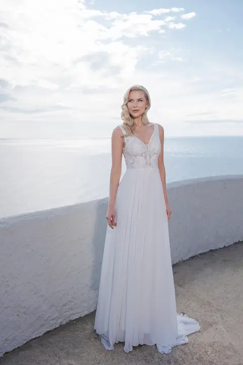 Style AL116 wedding dress by Amera Vera, A-line, lace