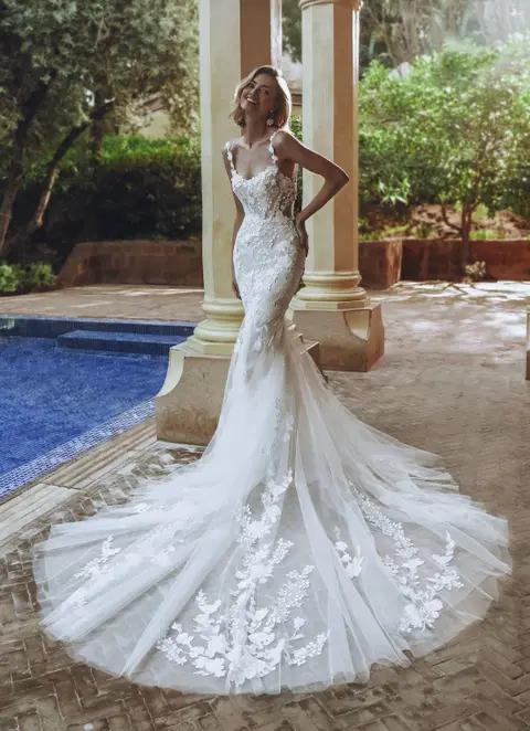 Urmila wedding dress by Enzoani, mermaid, satin