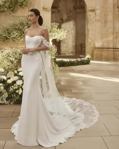 Marina wedding dress by Aire Barcelona, mermaid, crepe