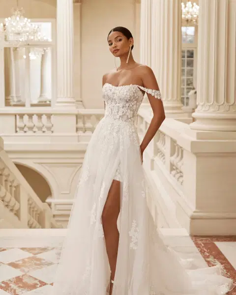 Alicia Brautkleid von Rosa Clara, Gerade, Spitze
