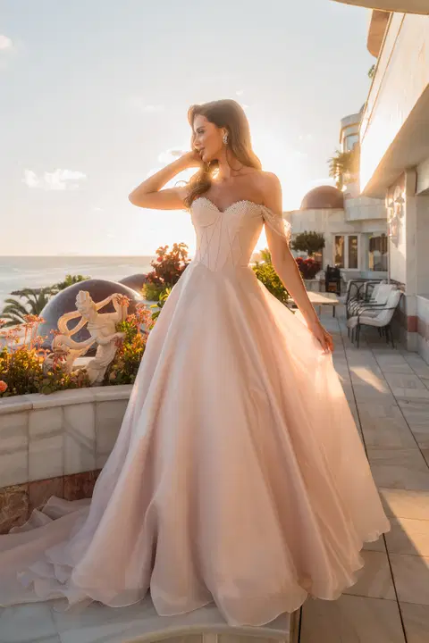 Style 31025 wedding dress by Diane Legrand, A-line, organza