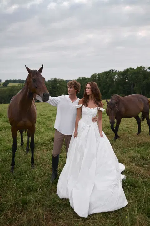 Esmee wedding dress by Anne Mariée, A-line, taffeta