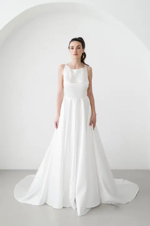 Ashley wedding dress by Esther Hofmann, A-line, satin
