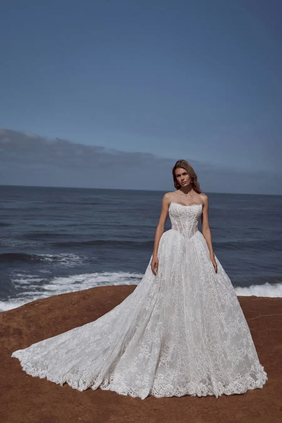 126261 Petronella by Calla Blanche: Ball Gown silhouette, sweetheart neckline, sleeveless, lace