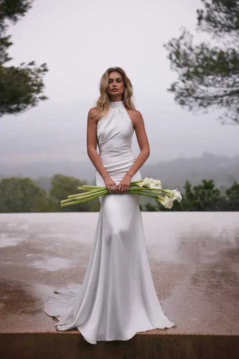Ricci wedding dress by Eva Lendel, mermaid, satin