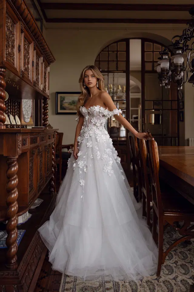 Alyssa by Tina Valerdi: Ball Gown silhouette, sweetheart neckline, sleeveless, tulle