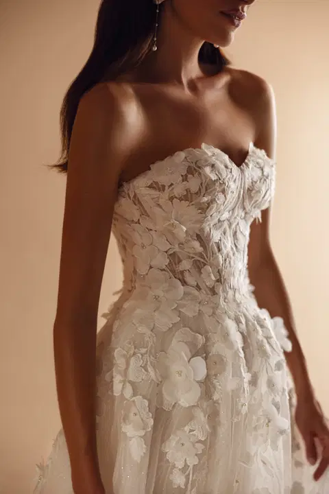 Emryn wedding dress by Ella Novia, ball gown, tulle