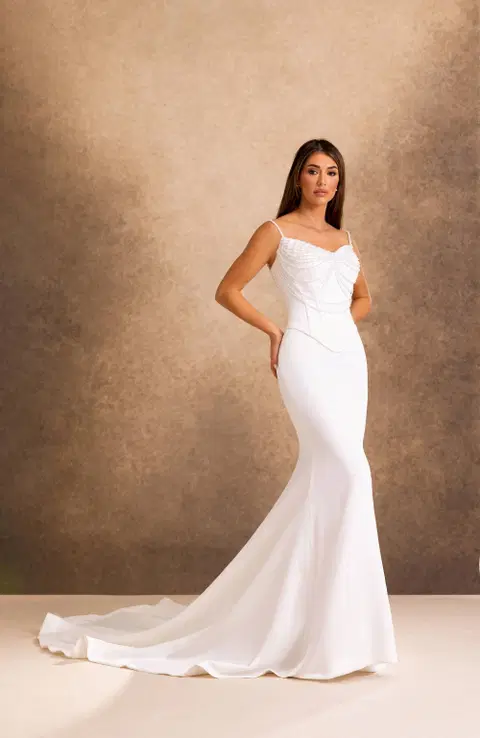 Style RB4246 wedding dress by Rachel Allan, trumpet, tulle