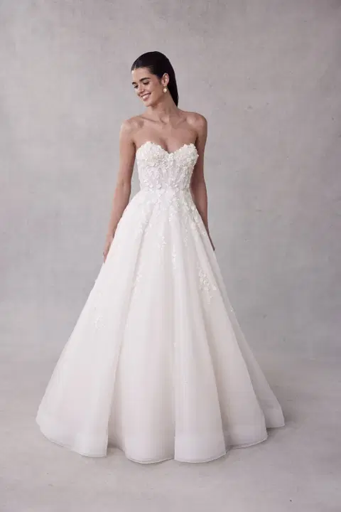 Serendipity wedding dress by Mori Lee, ball gown, lace
