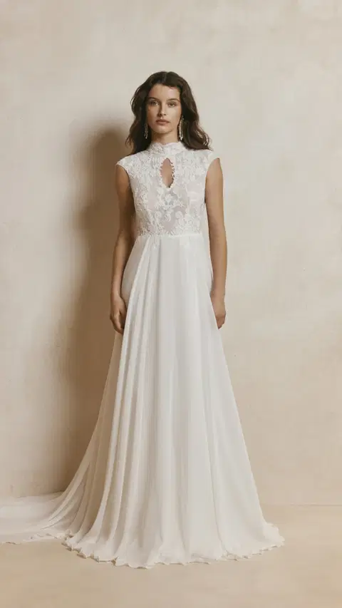 Astrid wedding dress by Anna Kara, A-line, high / halter