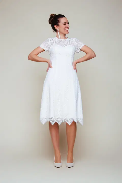 Kessi wedding dress by KUESS die BRAUT, lace, high / halter